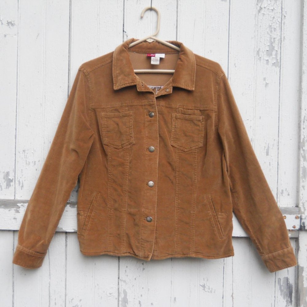 Corduroy Jacket, Women's 10, JM Collection, Nutmeg Color, Jean Jacket Styling
